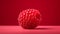 Striking Still-Life of Single Raspberry on Luminous Pink Pastel Background. Generative Ai