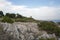 Striking view of a rough bluff against the skyline along the Cilento coastline.