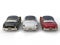 Striking vintage cars - black, white and cherry red