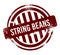 String beans - red round grunge button, stamp