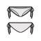 String bikinis fashion illustration with side ties, elastic waistband, low rise. Flat Mini-knickers panties lingerie