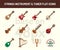 String instrument icon set. Flat icons base on 48 pixel with pixel perfect