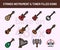 String instrument icon set. Outline filled icons base on 48 pixel with pixel perfect