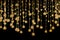 String of lights- vibrant golden and yellow lights dance in darkness