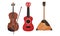 String Musical Instrument with Violin and Guitar Vector Set