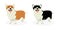 A strip of dogs breed Welsh Corgi. Row of dogs. Pattern of funny doggies