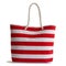 Stripe Beach Bag isolated on white background