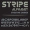 Stripe font. Collection of letters, numbers and punctuation marks