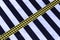 Striped background with gingham ribbon
