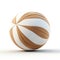 Striped Ball On White Background - High Quality Uhd Image