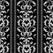 Striped Baroque seamless pattern. Black white vector background