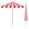 Striped beach umbrellas vector icon flat isolated