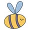 Striped bee with wings, insect, vector children picture