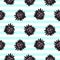 Striped black bold florals seamless pattern.