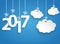 Striped Blue Sky 2017 3 Cloud Stickers