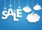 Striped Blue Sky Sale 3 Cloud Stickers