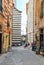 Striped buildings on Italian alley