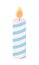 Striped burning candle celebration decoration icon