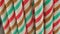 Striped cocktail tubules, holiday concept, camera movement