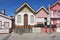 Striped colored houses, Costa Nova, Beira Litoral, Portugal, Eur