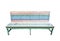 striped colored wooden bench isolated