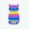 Striped decorative stylized cat