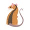 Striped Field Mouse as Small Rodent with Long Tail Standing Back View Vector Illustration