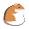 Striped Field Mouse as Small Rodent with Long Tail Standing Vector Illustration