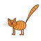 Striped ginger cat. Vector illustration.