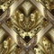 Striped gold 3d floral greek vector seamless pattern.