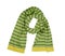 Striped green and yellow wool scarf