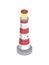 Striped lighthouse isometric 3D element