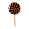 Striped lollipop candy hand drawn Halloween illustration.