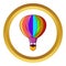 Striped multicolored aerostat balloon icon