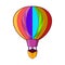 Striped multicolored aerostat balloon icon