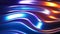 Striped neon lights background, purple blue liquid metal