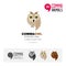 Striped owl bird concept icon set and modern brand identity logo template and app symbol based on comma sign