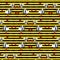 Striped pattern with the image lovely animation mutants of elephants bees