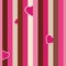 Striped pink seamless pattern with hearts