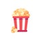 Striped popcorn bucked flat icon