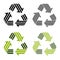 Striped recycle symbols