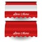 Striped and red vector awnings for shop, cafe, market or restaurant. Promo design template