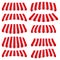 Striped red and white sunshade for shops, cafes and street restaurants