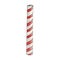 Striped red and white tube for drinking beverages, juice, water, soda. Hand drawn watercolor illustration in cartoon realistic