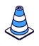 Striped road cone isometric icon, road works