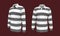 Striped rugby shirt mock up in front and side views