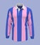 Striped rugby shirt mockup, front view