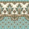 Striped seamless pattern. Floral wallpaper. Colorful Paisley border. Indian ornamental border