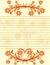 striped sheet of paper with floral border.