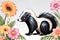 Striped Skunk nocturnal animal rodent pest cartoon